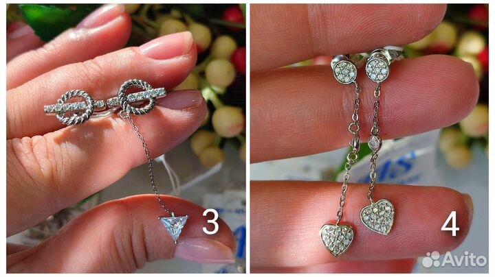 Эффектные серьги из серебра 925 бюджет