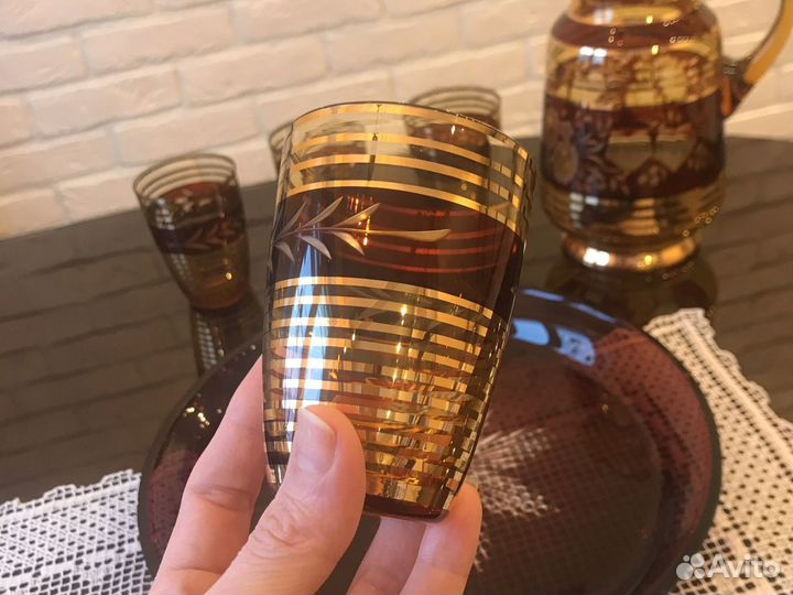 Графин и стаканы Богемия