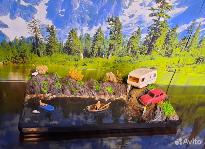1:87 Диорамы 5 разных пожар, рыбалка