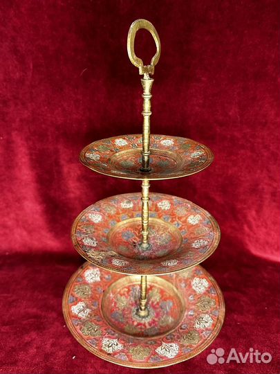 Этажерка фруктовница конфетница латунь индия СССР
