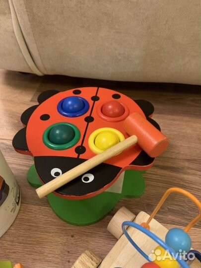 Развивающие игрушки из дерева пакетом