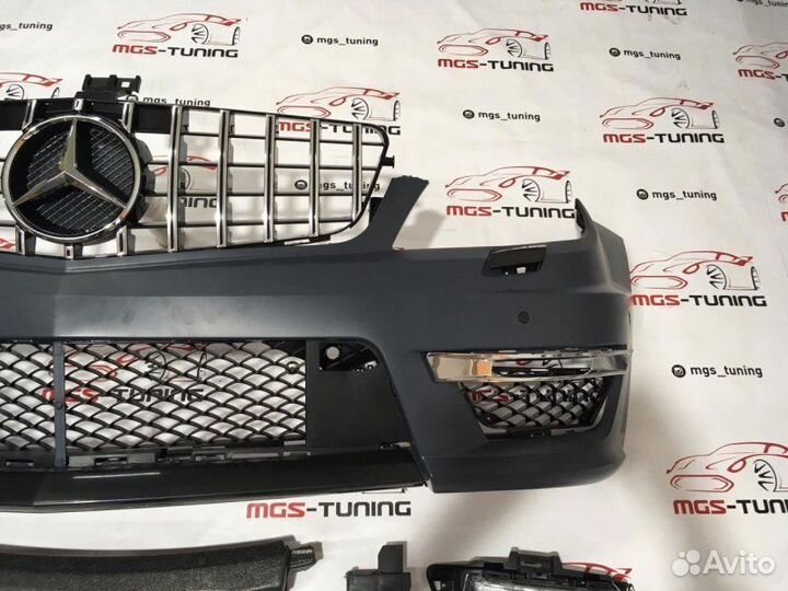 Бампер с GT решеткой Mercedes C63 AMG W204
