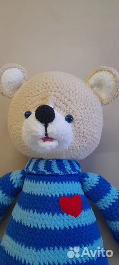 Вязаная игрушка, медведь ручной работы