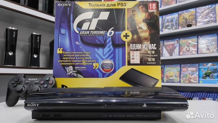 Sony PS3 Super Slim прошитая с играми 2 геймпада