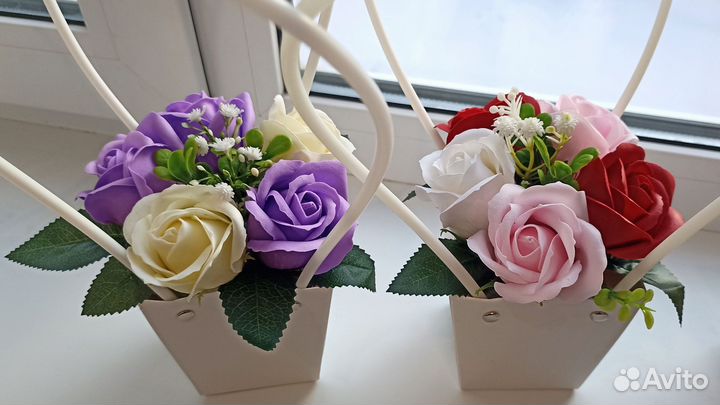 Букет из мыльных роз