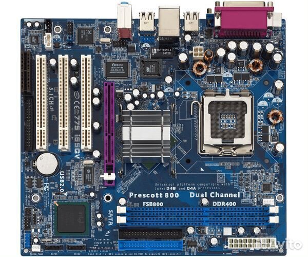 Мат плата с процессором Asrock 775 + Pentium 4-3.0