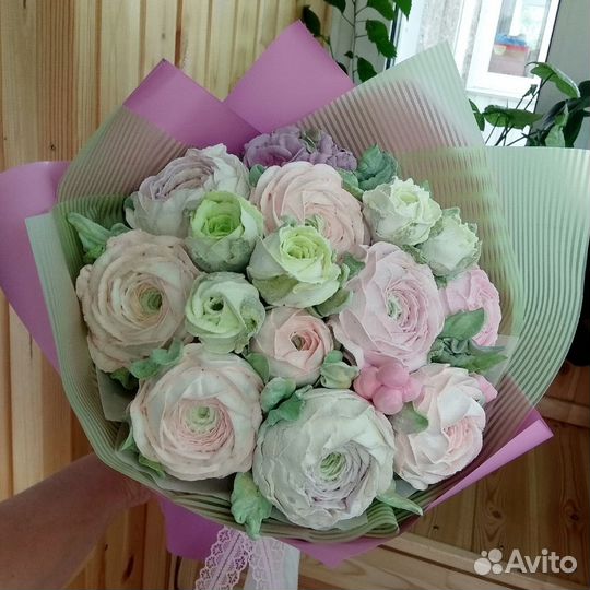 Букет зефирных цветов подарок