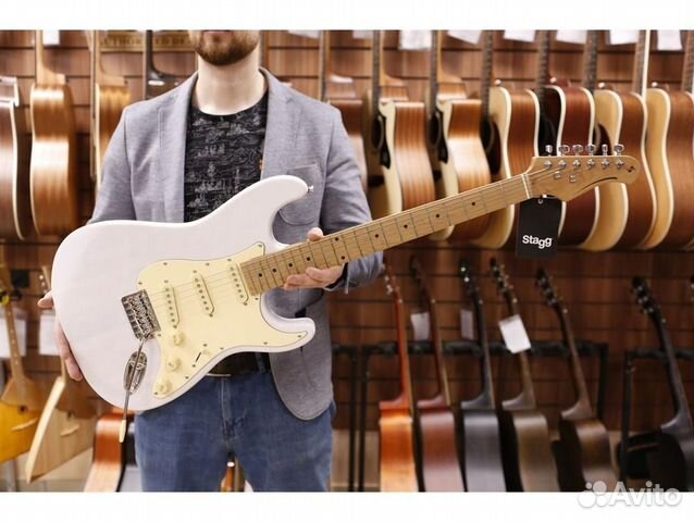 Stagg SES-55 WHB электрогитара, цвет белый