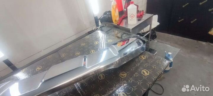 Губа передняя хромированная Mercedes GL400, X166