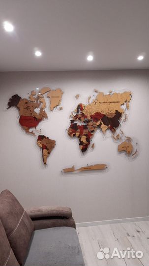 Деревянные карты мира