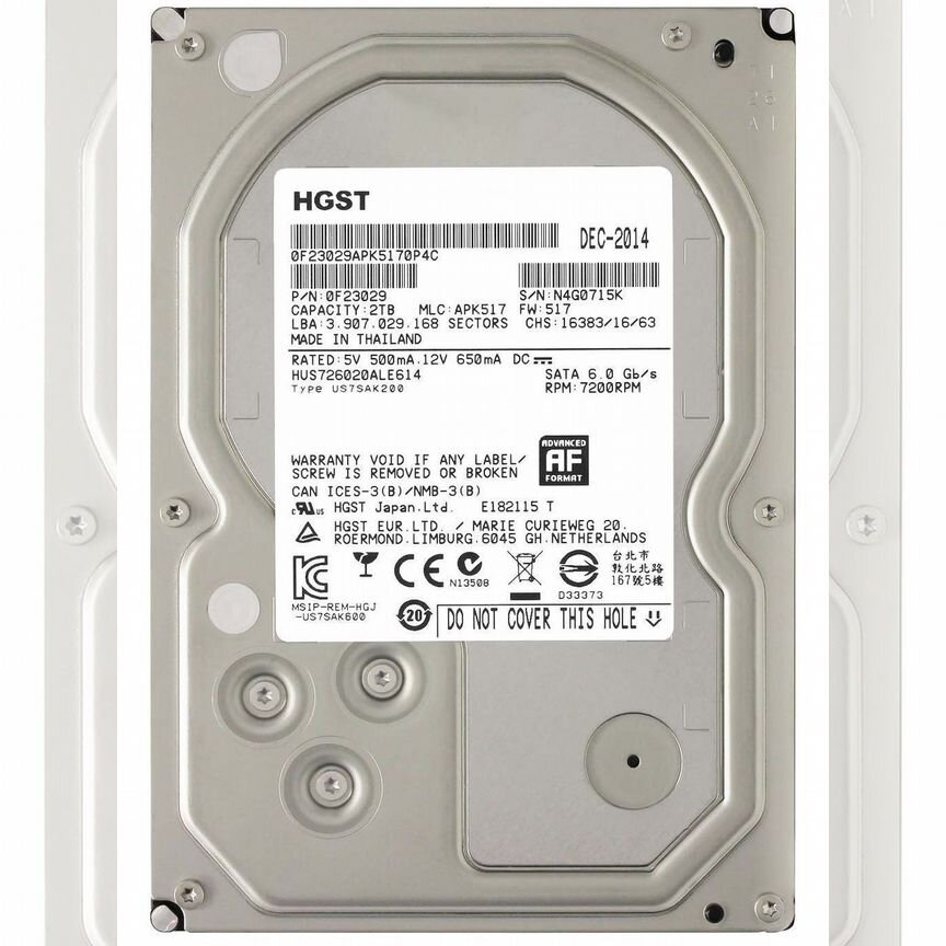 [HUS726020ALE614] Жесткий Диск Hitachi 2tb Sata3.5 Hus726020ale614