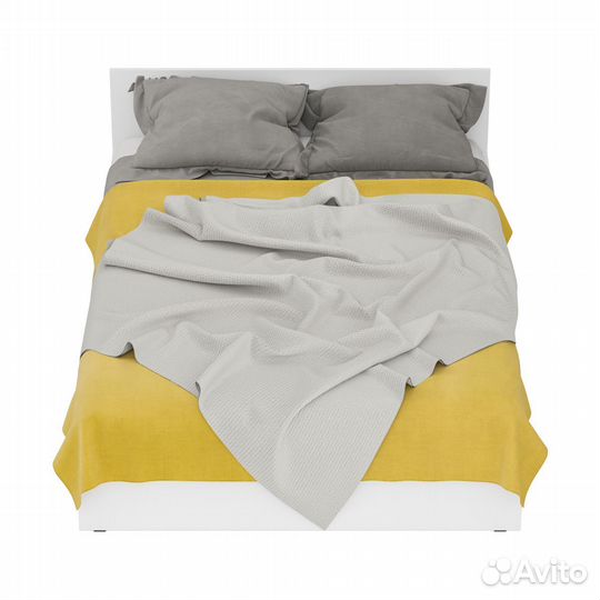 Кровать белая с ящиками Стандарт 1400, цвет белый, шхгхв 143,5х203,5х70 см., сп.м. 1400х2000 мм., бе