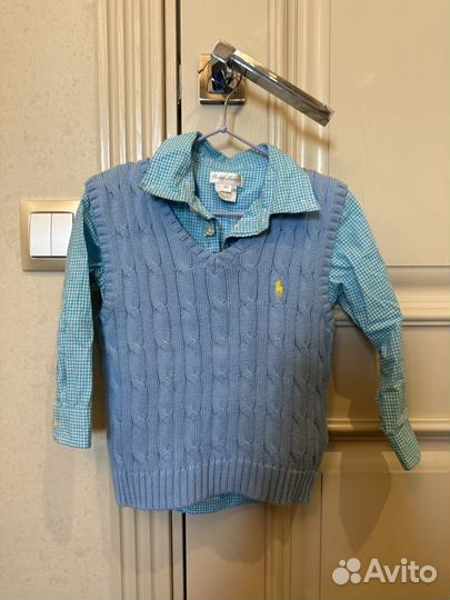 Жилетка и пубашка ralph lauren + жилет mothercare