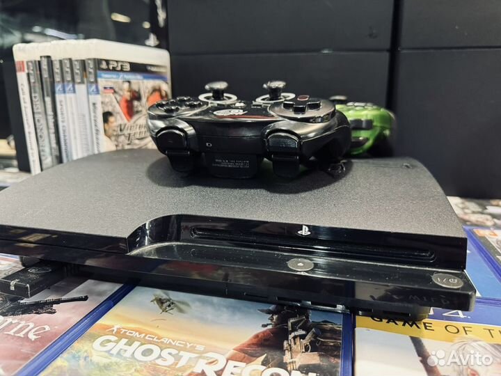 Sony PS3 slim прошитая с играми 2 геймпада