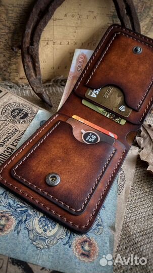 Кошелек из натуральной кожи. Ручная работа
