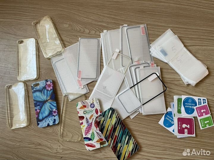 Защитные стекла iPhone 5 и чехлы цена за все