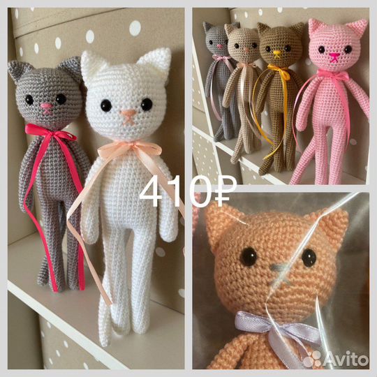 Вязаные игрушки Дракон Зайка Кот Лев Мишка Жираф