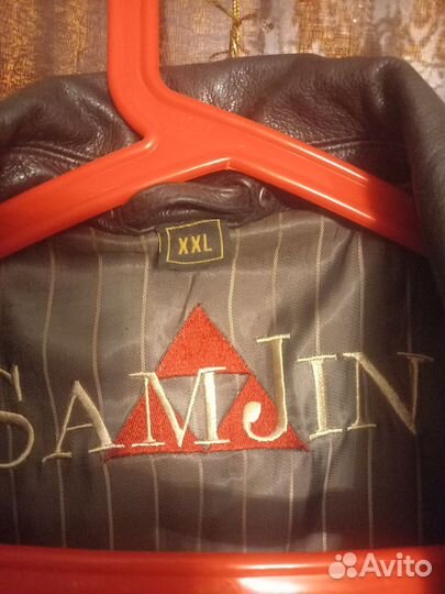 Кожаная куртка мужская коричневая 50 52