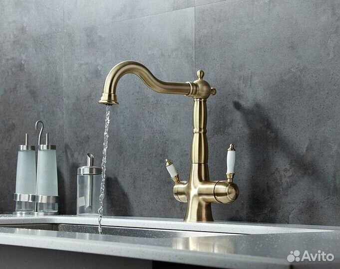 Смеситель для кухни Lemark lm4858b Бронза