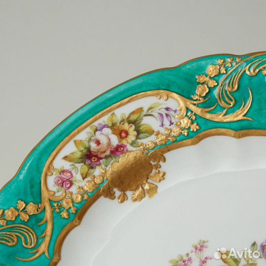 Тарелка Роспись цветы позолота Thomas Goode Copela