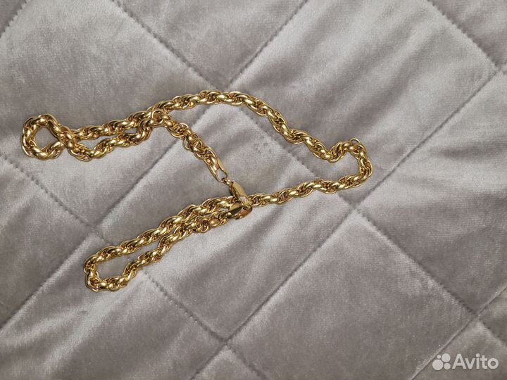 Цепь позолоченная серебро 999пробы