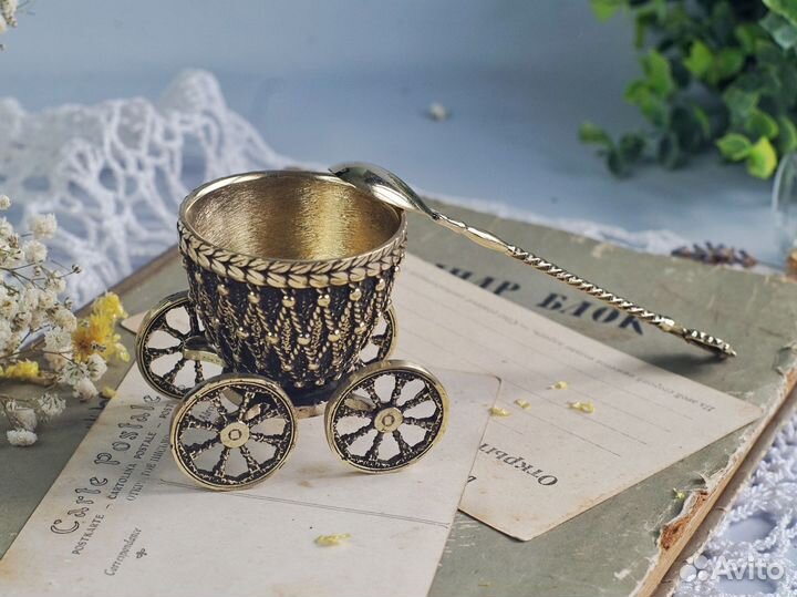 Бронза Солонка + Ложечка ручная работа