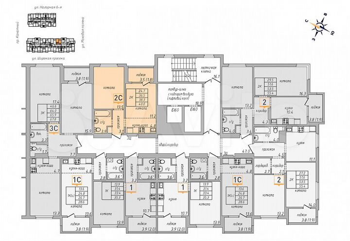 2-к. квартира, 40 м², 12/17 эт.