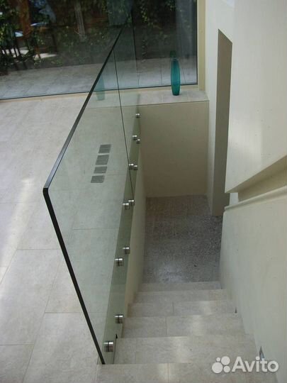 Стеклянные перила для лестниц