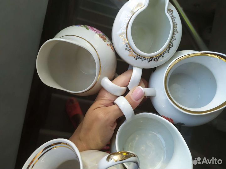 Куча посуды, соусники, чайники, кружки, антиквар