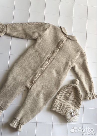 Комбинезон теплый вязанный