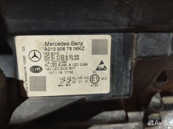 Фара правая mercedes w213 после дтп