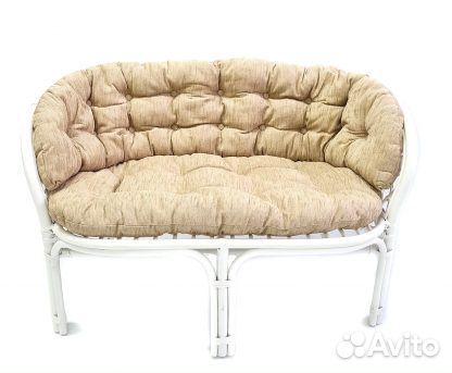 Диван Багама с полной подушкой, цвет: белый