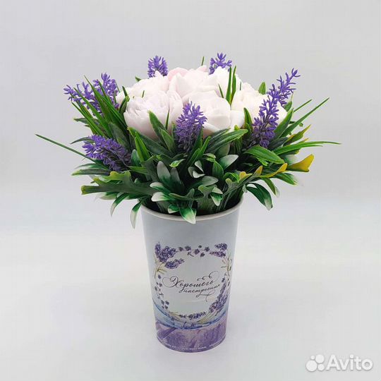 Цветочные композиции из мыла ручной работы