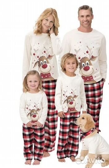 Новогодние семейные пижамы family look