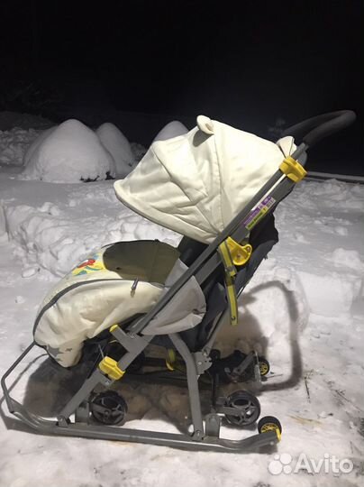 Сани коляска детские с колёсиками