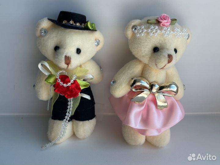 Мягкие игрушки влюбленные мишки жених и невеста