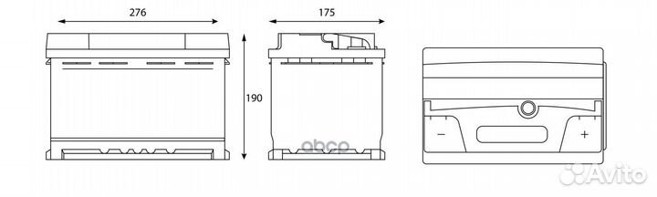 Аккумулятор gladiator Energy 77 Ah, 760 A, 276x