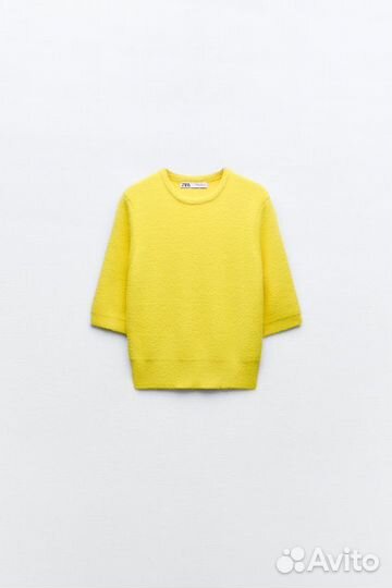 Мягкий желтый свитер Zara S