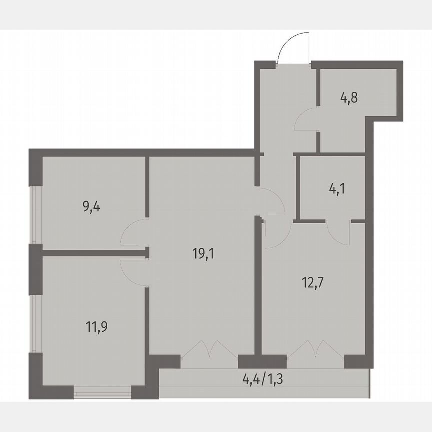 3-к. квартира, 70,2 м², 12/12 эт.