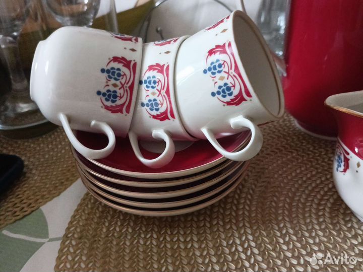 Сервиз кофейный СССР виноград(не цельный набор)