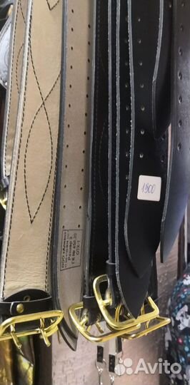 Ремень кожаный, офицерский, черный, размер 3