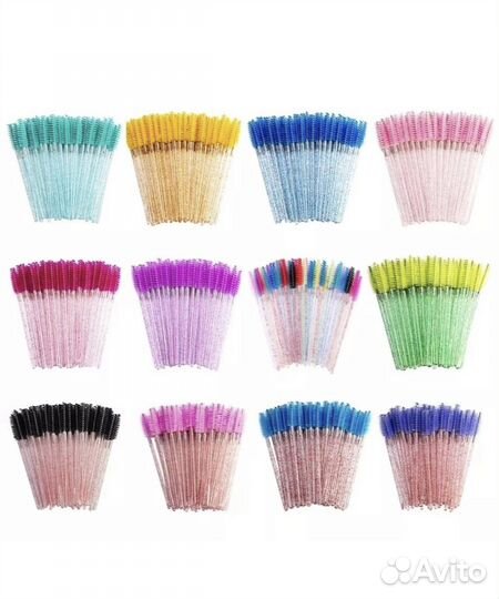 Щеточки для ресниц и бровей нейлоновые 50 шт