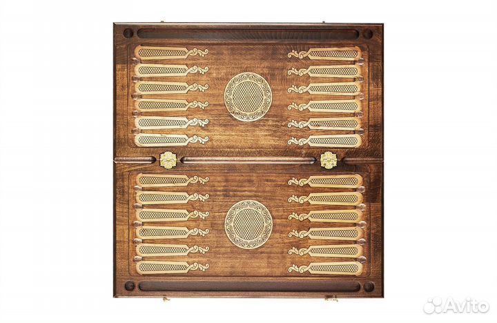 Нарды и шашки резные Звездная октаграмма 61 х 61 см бук Армения 62439