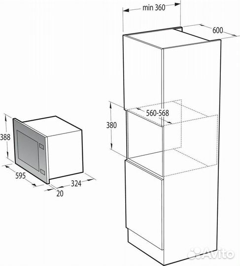 Встраиваемая микроволновая печь Gorenje BM201AG1X