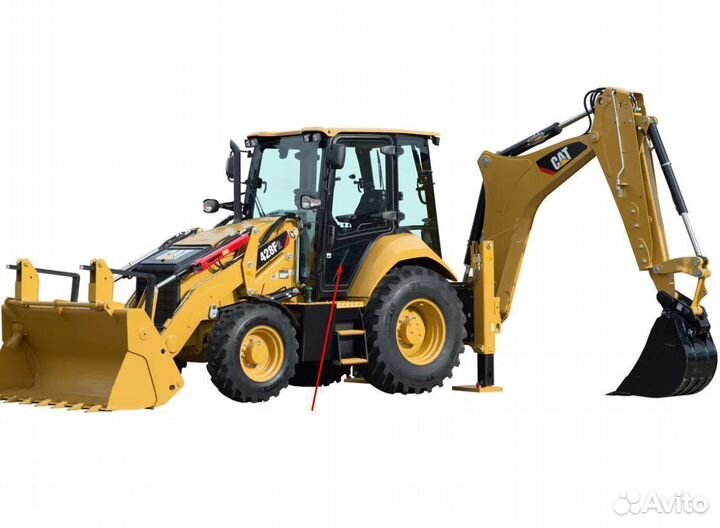 Стекло двери нижнее для погрузчика Caterpillar 428