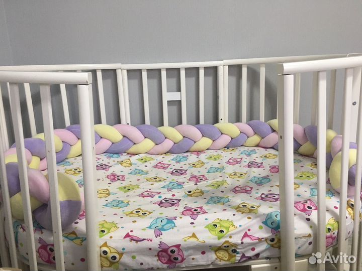 Бортики в кроватку, бортик косичка