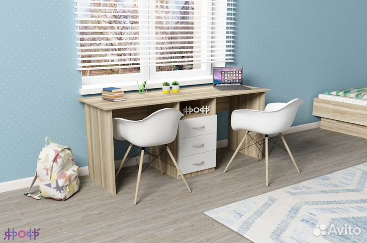 Стол письменный двухместный