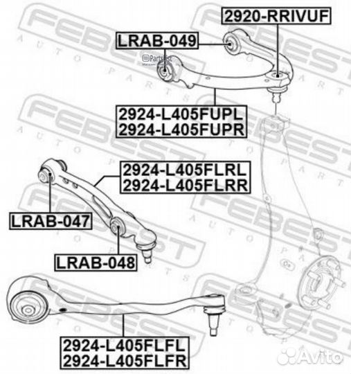 Рычаг подвески передней\ Land Rover Range Rover IV 12 2924L405flrr