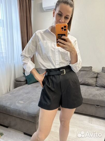Шорты женские кожаные 42