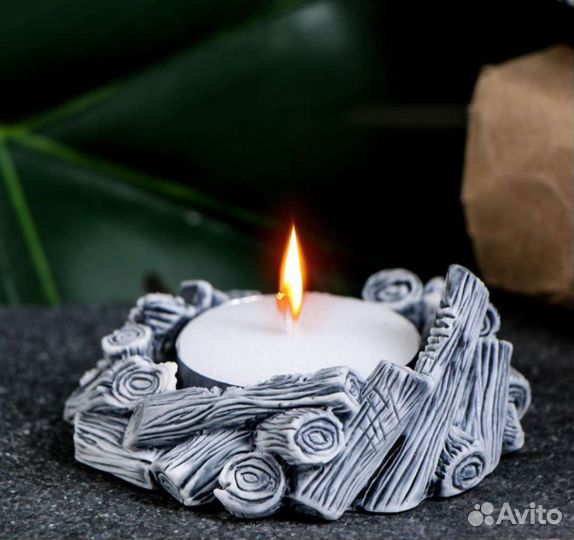 Силиконовая форма молд Подсвечник костёр